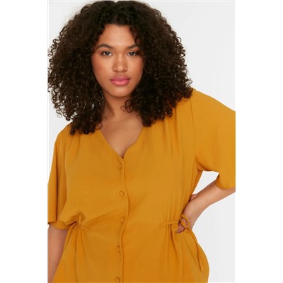 Плетение горчицы v -neck -sInding blouse tbbss22bz0753
