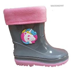 Сапоги водонепр Kenka 20190 grey/pink ( 2,5)