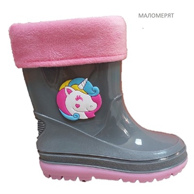 Сапоги водонепр Kenka 20190 grey/pink ( 2,5)