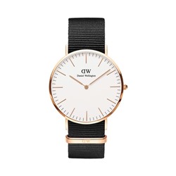 Reloj de cuarzo de poliéster y chapado en oro rosa Classic Cornwall RG