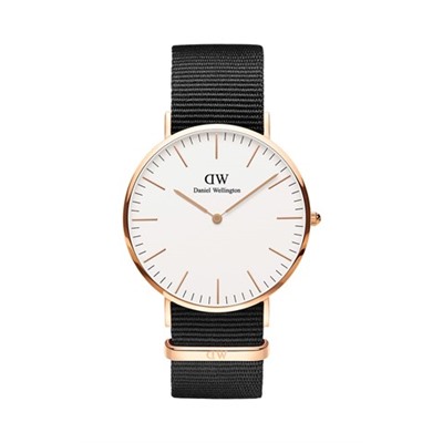 Reloj de cuarzo de poliéster y chapado en oro rosa Classic Cornwall RG