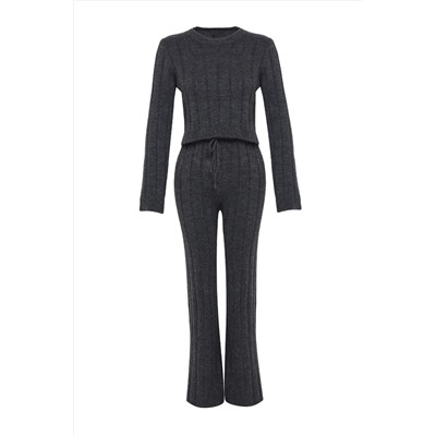 Anthracit Crop Soft Textured Thrietwear Верхний Upper Set Twoaw25au00038