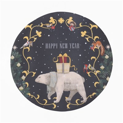 Набор сервировочных салфеток на стол "Happy and year" 30х30см-4шт., 100% п/э, оксфорд 420 г/м2