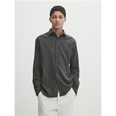 Camisa algodón melange doble cabo regular fit