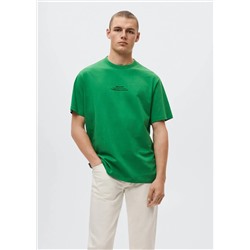 Camiseta algodón mensaje -  Hombre | MANGO OUTLET España