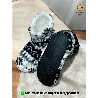 Уги домашние женские  "Снежинки"Арт 1244 /1 черный