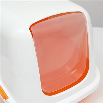 Pet-it домик-туалет для кошек 57x39x38, оранжевый/белый