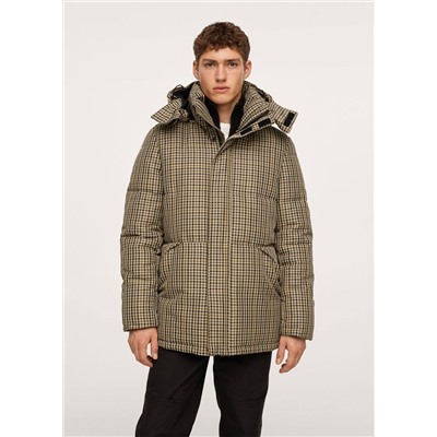 Anorak acolchado cuadros -  Hombre | MANGO OUTLET España