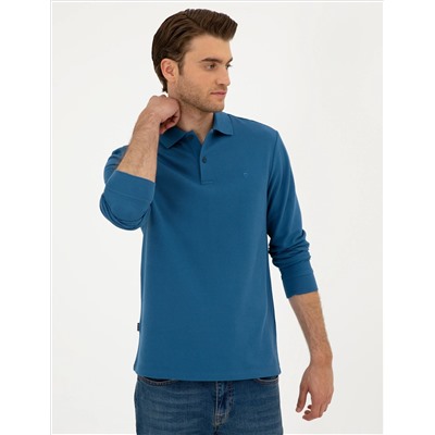 Открытая темно -синие Slim Fit Basic Whothirt