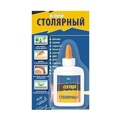 Клей столярный 60г,блистер (48)