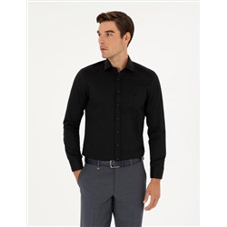 Black Slim Fit рубашка с длинным рукавом Amelor