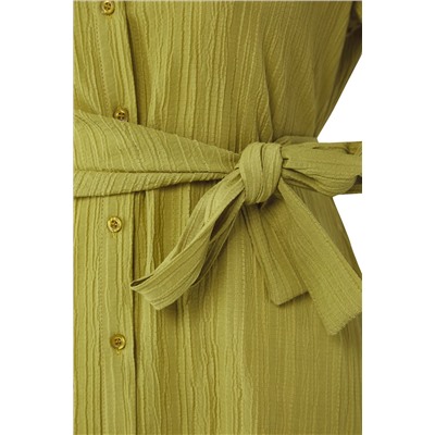 Khaki Gofre Midi Woven Pront Press Press Tbbss25ah00034