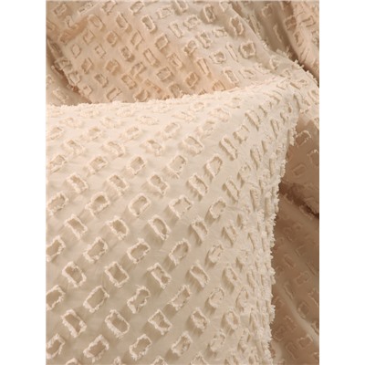 Постельное бельё LoveLife Tufting 1,5сп "Квадрат" 143*215см,150*230см,50*70см-2шт, цвет бежевый, 110 г/м2