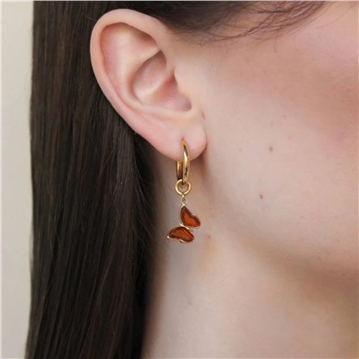Серебряные серьги с янтарём E21037ZK