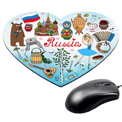 KMH016 Коврик для мыши Сердце 22х20см Russia