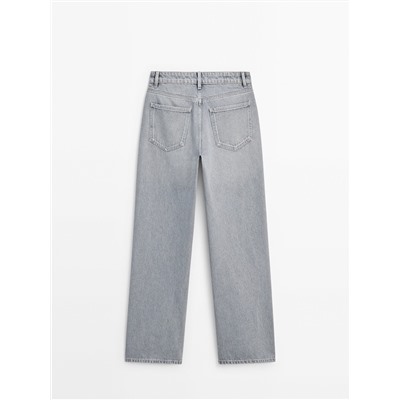 Jeans tiro medio full length wide leg