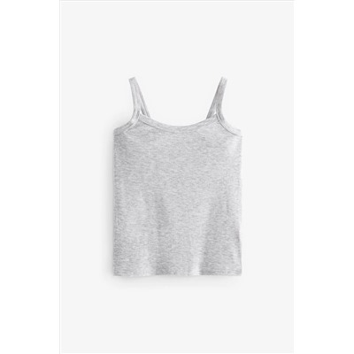 Grey/Pink/White Rib Cami Vest 3 Pack (2-16yrs)
