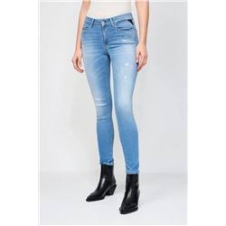 Vaquero skinny fit de tiro alto Luzien - Azul claro