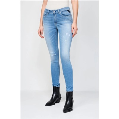 Vaquero skinny fit de tiro alto Luzien - Azul claro