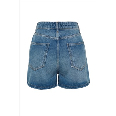 Синие джинсовые шорты с высокой талией twoss23sr00199