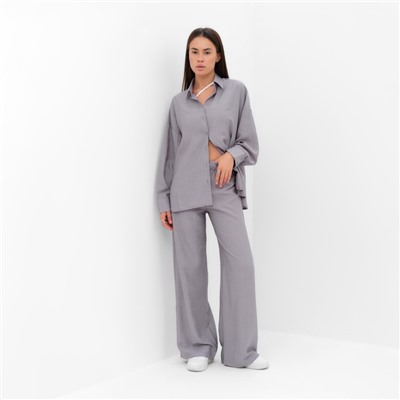 Костюм женский (рубашка и брюки) MIST Summer Time, р.50, серый