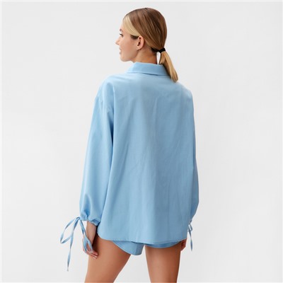Костюм женский (блузка, шорты) MINAKU: Casual Collection цвет голубой, размер 46