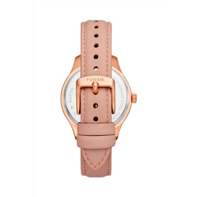 Reloj de cuarzo de piel - Rosa y rosa dorado