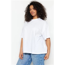 Белый воротник Ribanı Wide Basic Basic Basic Flothing Fit Fit Tbbss23bf00017