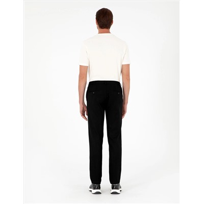 Черный бывший Тканевые штаны Slim Fit