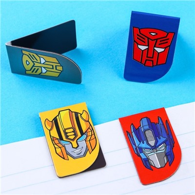 Магнитные закладки для книг, 4 шт. на открытке «Самому крутому!», Transformers