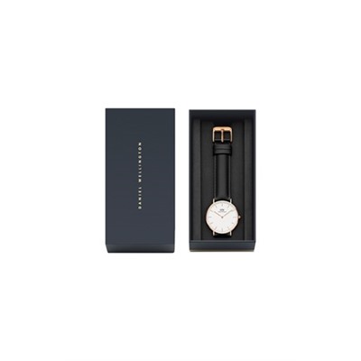 Reloj de cuarzo de piel y chapado en oro rosa Sheffield