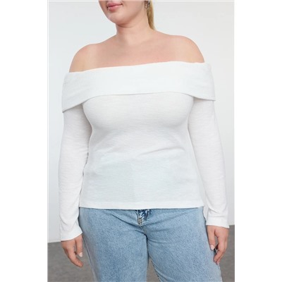 Ekru Carmen Yaka пена вязание Blought Blouse TBBAW25AF00030