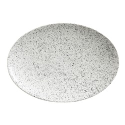 Блюдо, 30х22 см, фарфор P, светло-серое, в крапинку, Caviar Speckle, 56540