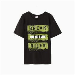 Футболка мужская "BREAK THE RULES" цвет черный, размер 46