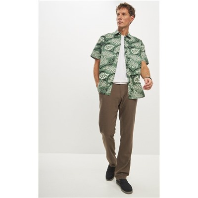 Брюки лен F211-0854 l.brown