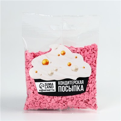 Кондитерская посыпка для куличей мягкая «Сердце»: розовая, 50 г.