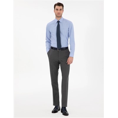 Blue Slim Fit Basic рубашка основная рубашка