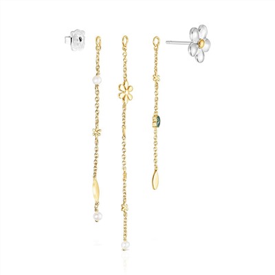 Colgante para pendiente Fragile Nature (x3) - plata bañada en oro amarillo de 18 kt
