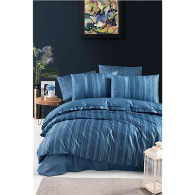 Постельное белье Karven (300 tc) премиум сатин евро N359 TALYA Blue
