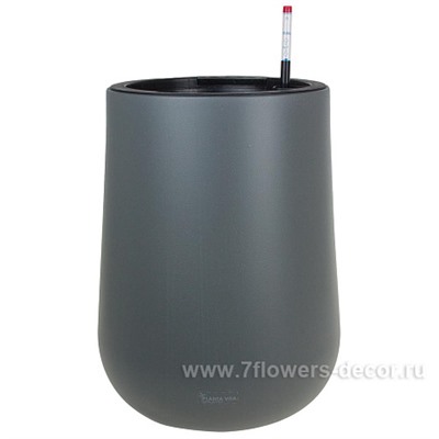 Кашпо PLANTA VITA "Jar Matt grey" с автополивом (пластик), D34xH52 см