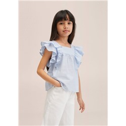 Blusa volantes rayas -  Niña | MANGO OUTLET España
