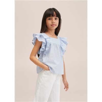 Blusa volantes rayas -  Niña | MANGO OUTLET España