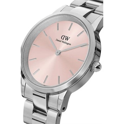 Reloj de cuarzo de acero Iconic Link - 32 mm - Plateado y rosa