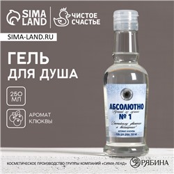 Гель для душа водка «Абсолютно лучший», 250 мл, аромат клюквы, Чистое счастье