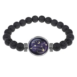 BSL-0316 Браслет из лавы 8мм Знаки Зодиака - Лев