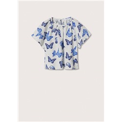 Blusa lino mariposas -  Niña | MANGO OUTLET España