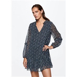 Vestido floral gasa -  Mujer | MANGO OUTLET España