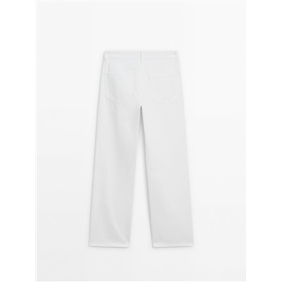 Jeans tiro medio wide leg full length