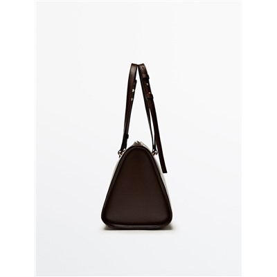 Bolso bowling liso piel