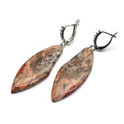 Серьги из яшмы уральской 17*43мм, 9г